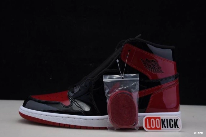 Cheap MAX Bred 555088-063 Air Jordan 1 Patent High OG 0629